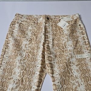 A.n.a HighRise Ankle Skinny Stretch Pant Sz 18 Tan reptile print, NWT
